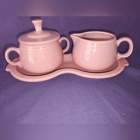 Fiesta Other - Fiesta, Rose, 4 piece sugar, Creamer, tray set